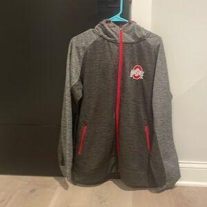 Ohio state Buckeyes Large full zip gray hoodie